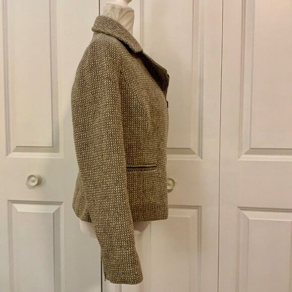 Talbots Grey Tan Moto Wool Blend Collared Jacket Size 12 - Picture 6 of 10